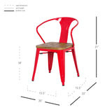 Metropolis Metal Arm Chair - Set of 4 Red