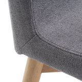 Noble House Orrin Dark Grey Fabric/ Oak Finish Dining Chair (Set of 2)