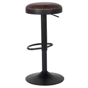 Juno Leatherette Adjustable Gaslift Swivel Bar Stool Set - Modern Industrial Style Comfort