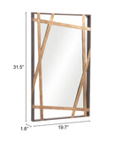 Zuo Modern Tolix Steel, MDF, Glass Modern Commercial Grade Mirror Antique Gold, Black Steel, MDF, Glass