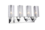 Bethel Chrome Wall Sconce in Iron & Glass