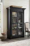 Hooker Furniture CiaoBella Casual Ciao Bella Display Cabinet- Black in Pine, Poplar and Hardwood Solids with Maple and Pine Veneers, with Glass 5805-75906-99