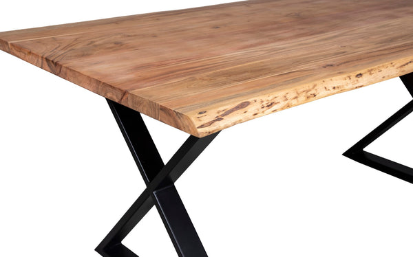 Porter Designs Manzanita Live Edge Solid Acacia Wood Natural Dining Table Natural 07-196-01-DT82NX-KIT