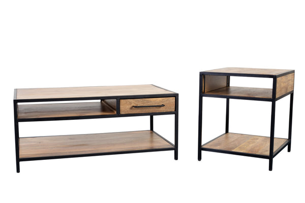 Porter Designs Delancy Solid Wood Industrial Coffee Table Brown 05-116-02-0128