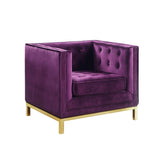 Dafna Purple Velvet Club Chair