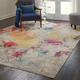 Nourison Celestial CES12 Modern Machine Made Power-loomed Indoor only Area Rug Ivory/Multicolor 7'10" x 10'6" 99446462510