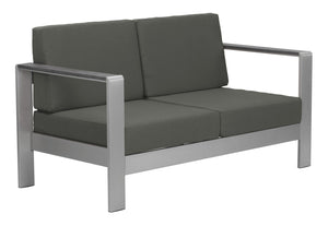 Zuo Modern Cosmopolitan 100% Olefin, Aluminum, Polyethylene Modern Commercial Grade Sofa Dark Gray, Silver 100% Olefin, Aluminum, Polyethylene