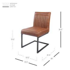 Ronan Leatherette Dining Chair Set of 2 - Modern Industrial Design with Chic Tufting and Durability