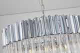 Bethel Chrome Chandelier in Stainless Steel & Crystal