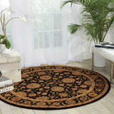 Nourison Living Treasures LI05 Persian Machine Made Loomed Indoor only Area Rug Black 5'10" x ROUND 99446673435
