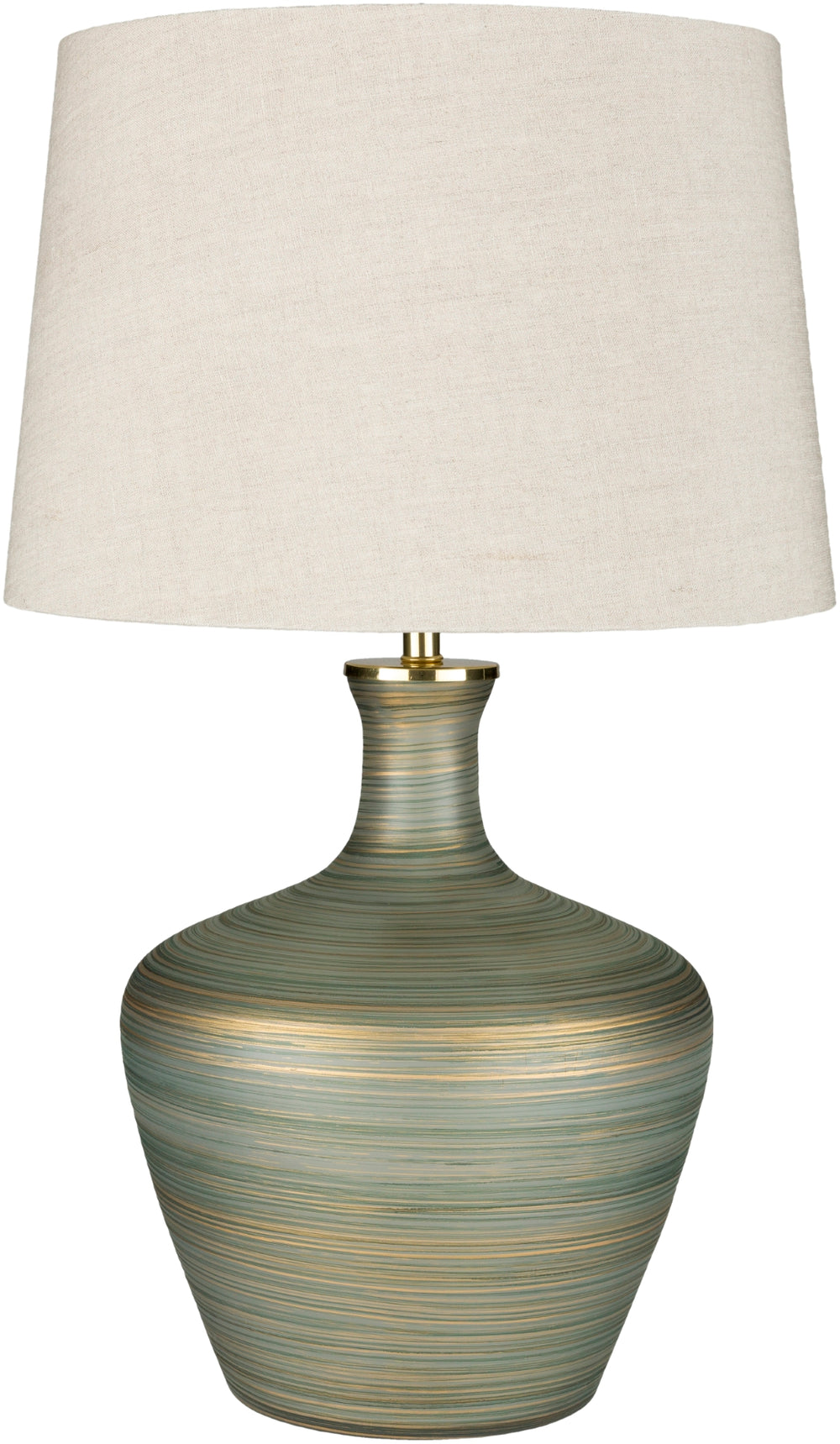 Ollie OLL-001 Modern Cotton, Linen, Glass, Metal Table Lamp OLL-001 Aqua, Ivory, Emerald Cotton, Linen, Linen, Glass, Metal 28"H x 17"W x 17"D