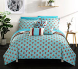 La Harpe Comforter Set Queen Size – 10 Piece – Blue