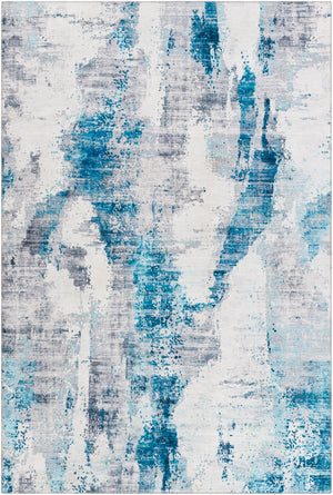 Olivia OLV-2305 Modern Polyester Rug OLV2305-912 Sky Blue, Dark Blue, Ivory, Medium Gray 100% Polyester 9' x 12'