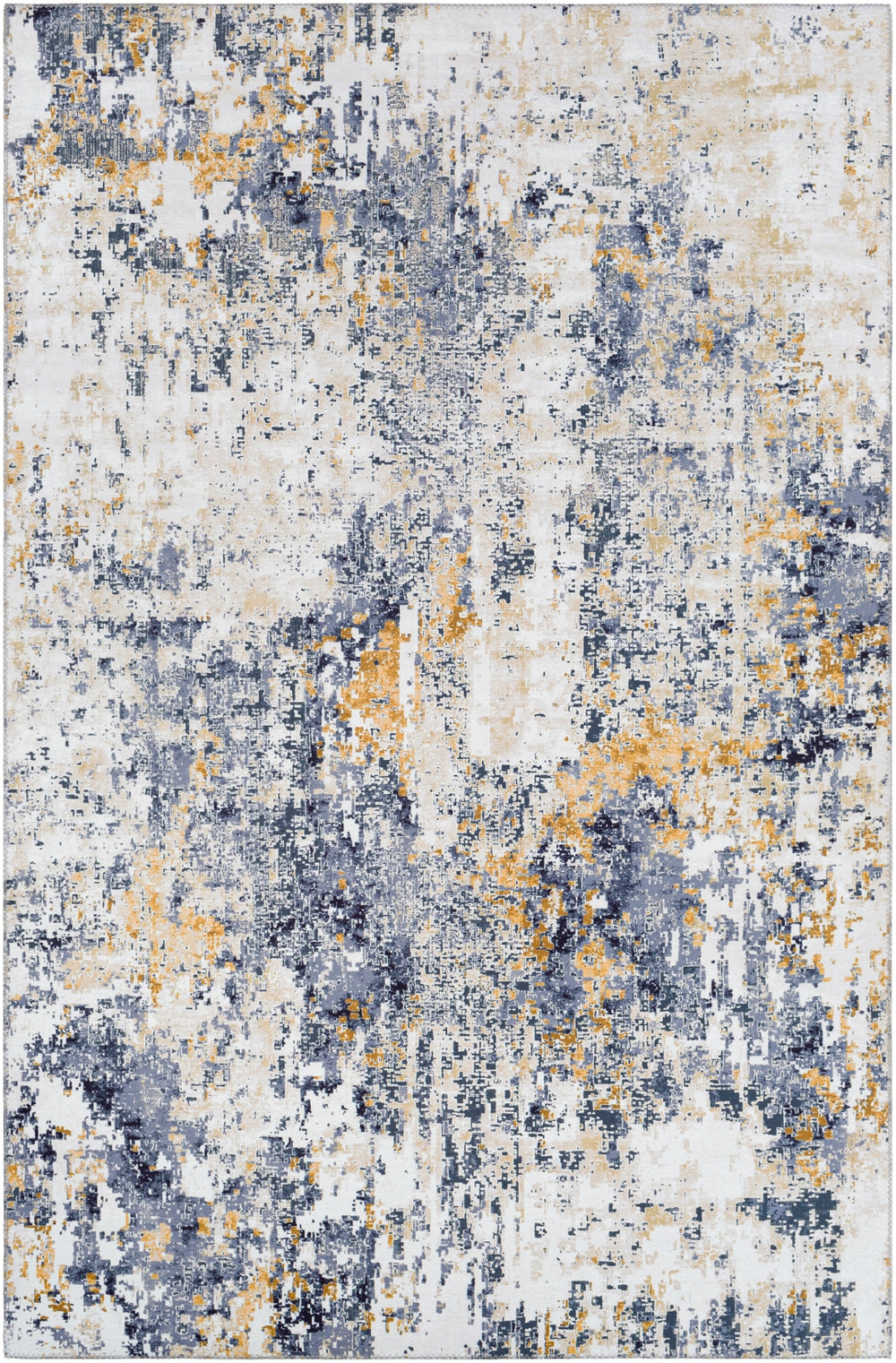 Olivia OLV-2310 Modern Polyester Rug OLV2310-912 Charcoal, Medium Gray, Mustard, Beige, Cream 100% Polyester 9' x 12'