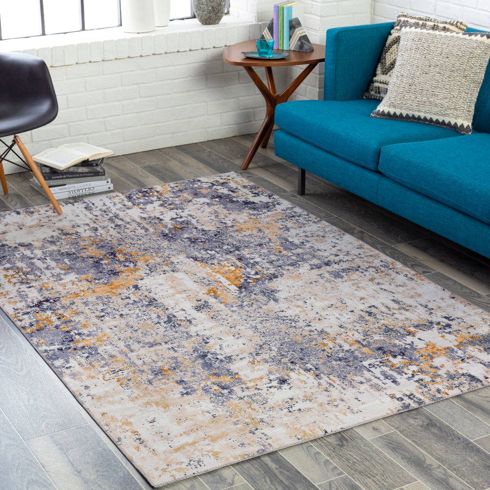 Olivia OLV-2310 Modern Polyester Rug OLV2310-912 Charcoal, Medium Gray, Mustard, Beige, Cream 100% Polyester 9' x 12'