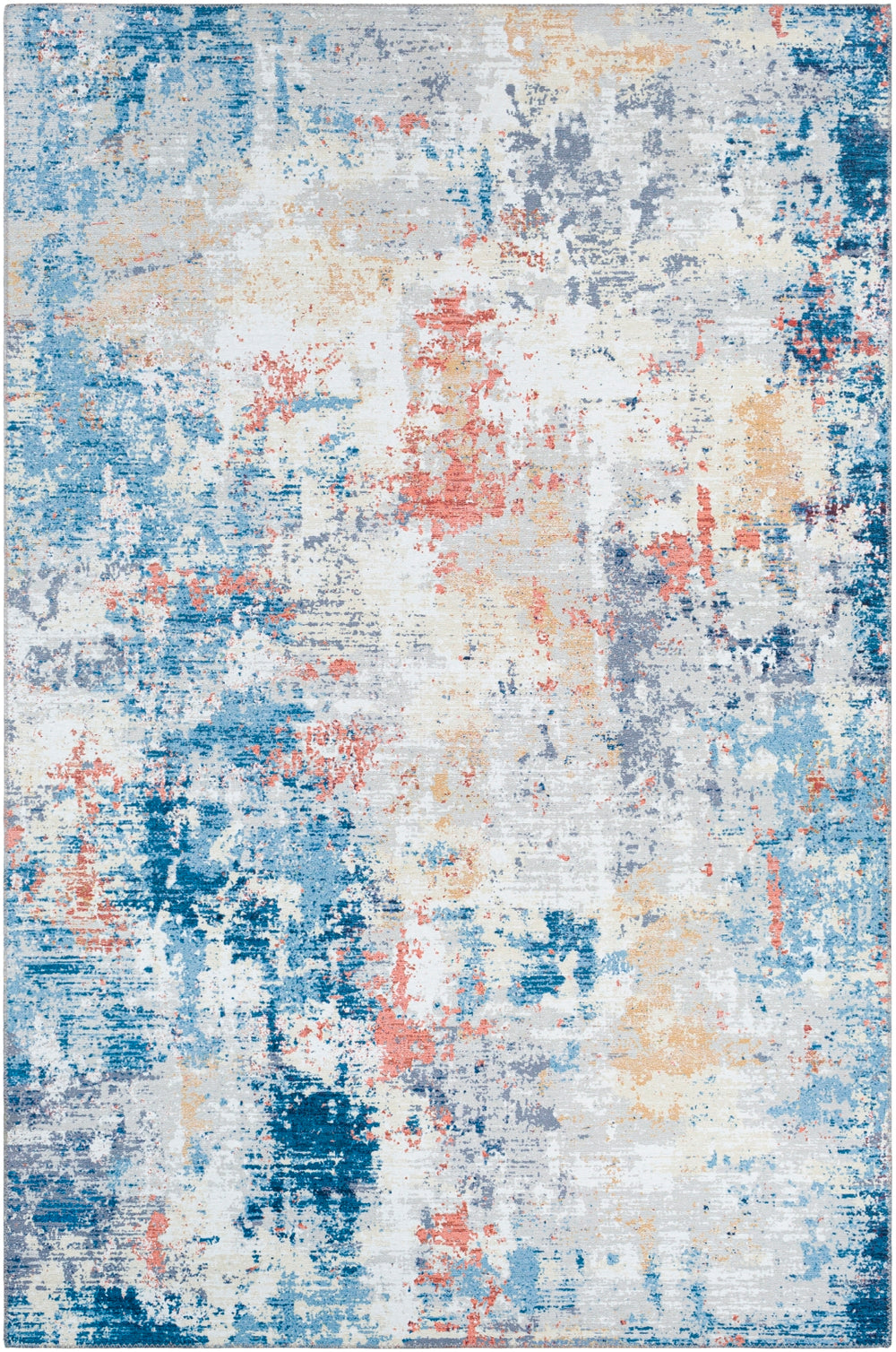 Olivia OLV-2311 Modern Polyester Rug OLV2311-912 Navy, Denim, Burnt Orange, Khaki, Beige, Wheat, Light Gray, Medium Gray, Cream 100% Polyester 9' x 12'