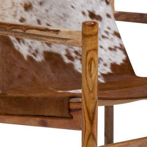 Porter Designs Genoa Cow Hid Leather Sling Modern Accent Chair Brown 02-108-06-430