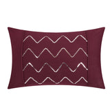 Daya Burgundy King 4pc Duvet Set