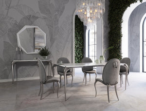 VIG Furniture Modrest Vince - Modern Grey Velvet Dining Chair Set of 2 VGZAY622-GRY