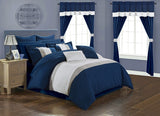 Vixen Navy King 24pc Comforter Set