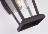 Bethel Black Outdoor Wall Sconce in Metal & Glass