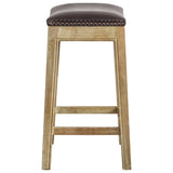 Elmo Bonded Leather Counter Stool - Vintage Dark Brown