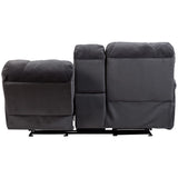 Porter Designs Ramsey Microfiber seat Transitional Reclining Console Love Gray 03-112C-02-6014