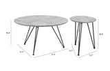 Zuo Modern Kerris MDF, Steel Modern Commercial Grade Coffee Table Gray, Black MDF, Steel