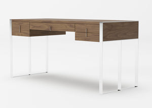 VIG Furniture Modrest Orcutt - Modern Walnut & Stainless Steel Desk VGBBMQ2003-DESK