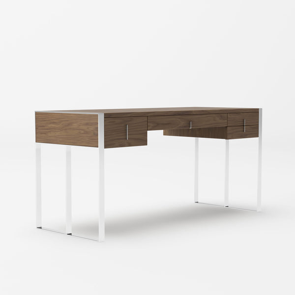 VIG Furniture Modrest Orcutt - Modern Walnut & Stainless Steel Desk VGBBMQ2003-DESK