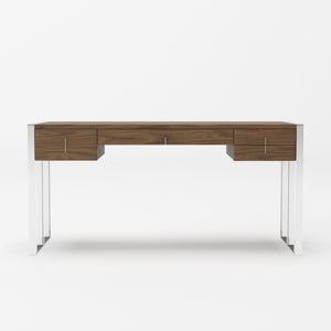 VIG Furniture Modrest Orcutt - Modern Walnut & Stainless Steel Desk VGBBMQ2003-DESK