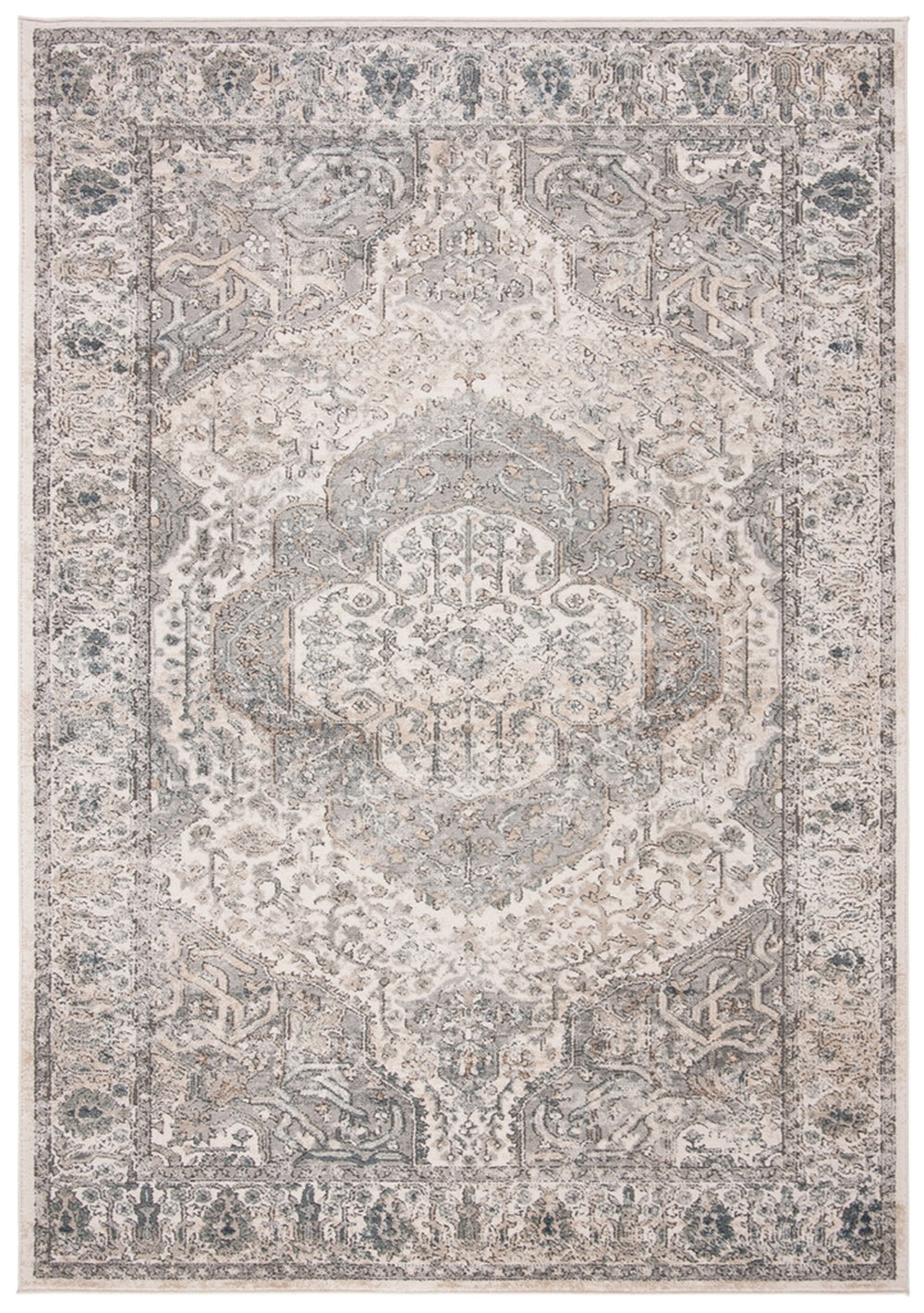 Oregon 800 Oregon 867 Traditional Power Loomed 80%Polypropylene, 20%Polyester Rug Ivory / Grey