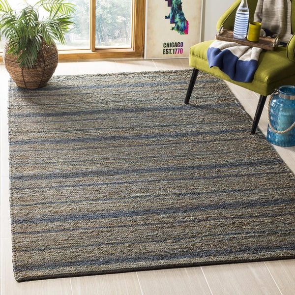 Organic Org115  Hand Knotted Jute Rug Blue