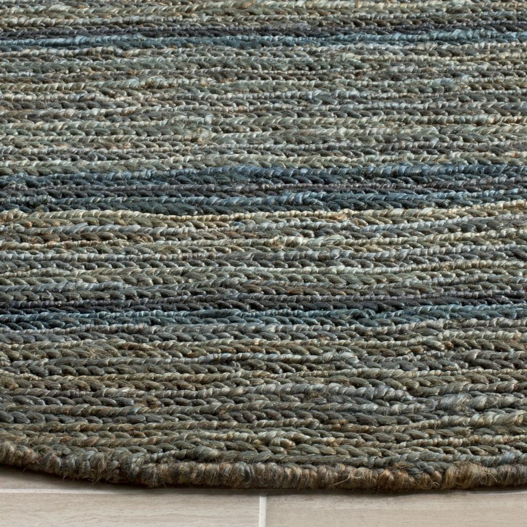 Organic Org115  Hand Knotted Jute Rug Blue