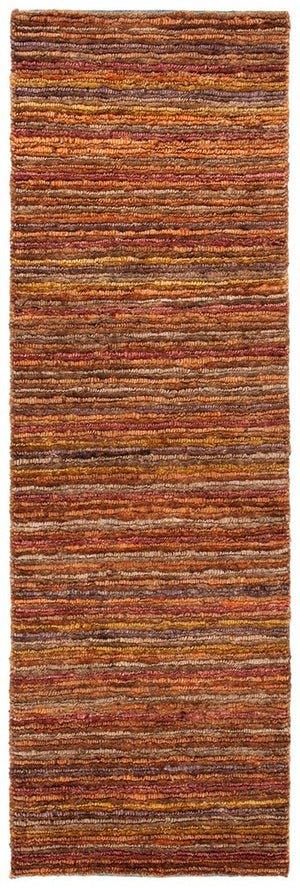 Organic Org212  Hand Knotted Jute Rug Red / Multi