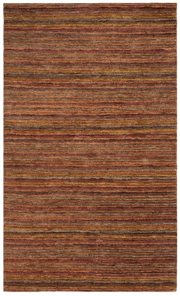 Organic Org212  Hand Knotted Jute Rug Red / Multi
