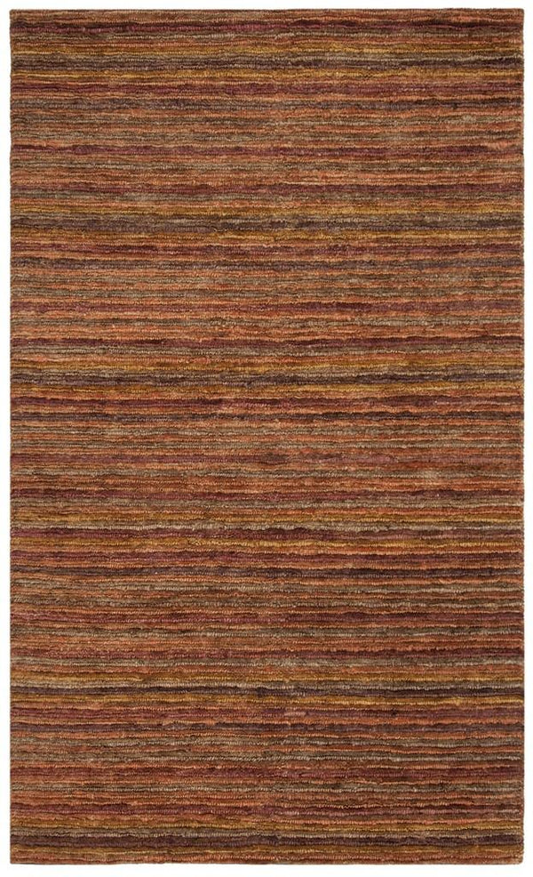 Organic Org212  Hand Knotted Jute Rug Red / Multi