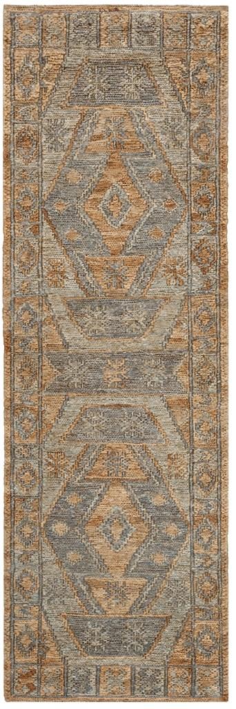 Organic 701  Hand Woven 100% Jute Pile Rug Slate / Natural