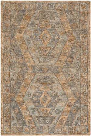 Organic 701  Hand Woven 100% Jute Pile Rug Slate / Natural
