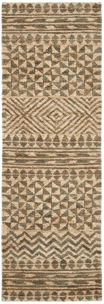 Organic 703  Hand Woven 100% Jute Pile Rug Slate / Natural