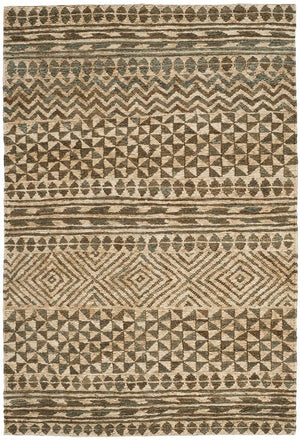 Organic 703  Hand Woven 100% Jute Pile Rug Slate / Natural