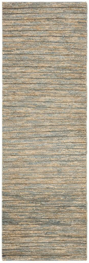 Organic 704  Hand Woven 100% Jute Pile Rug Blue / Natural