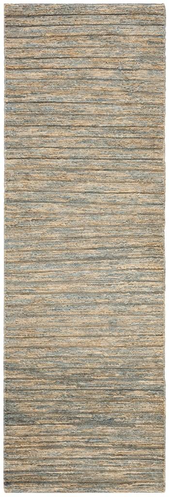 Organic 704  Hand Woven 100% Jute Pile Rug Blue / Natural