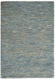 Organic 704  Hand Woven 100% Jute Pile Rug Blue / Natural