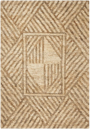 Organic 705  Hand Woven 100% Jute Pile Rug Natural / Ivory