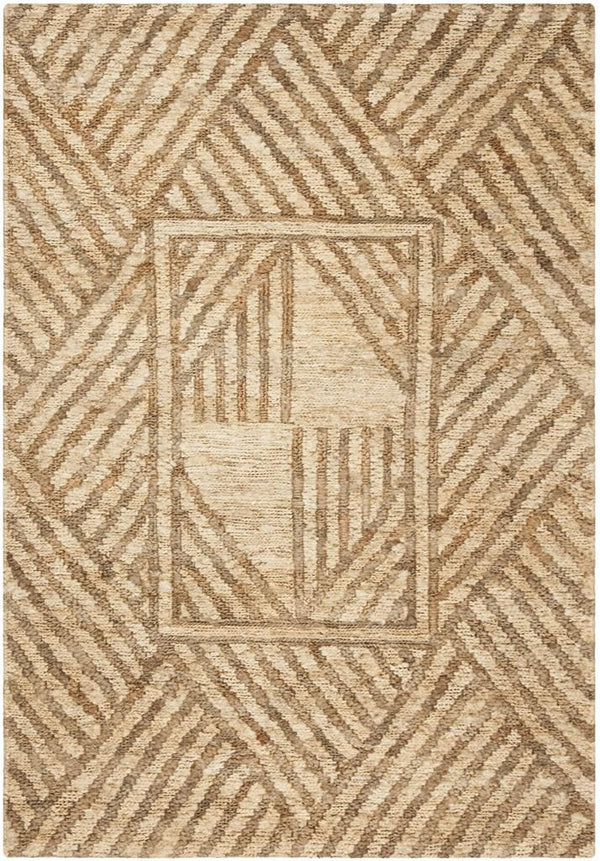 Organic 705  Hand Woven 100% Jute Pile Rug Natural / Ivory