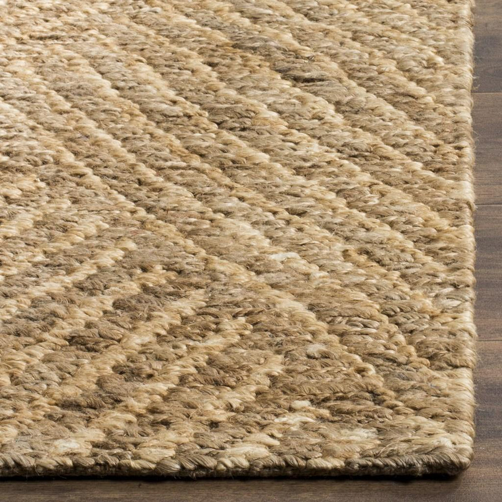 Organic 705  Hand Woven 100% Jute Pile Rug Natural / Ivory