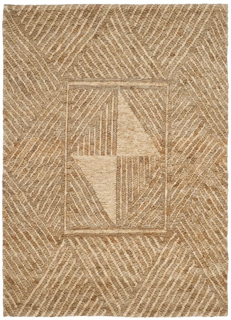 Organic 705  Hand Woven 100% Jute Pile Rug Natural / Ivory