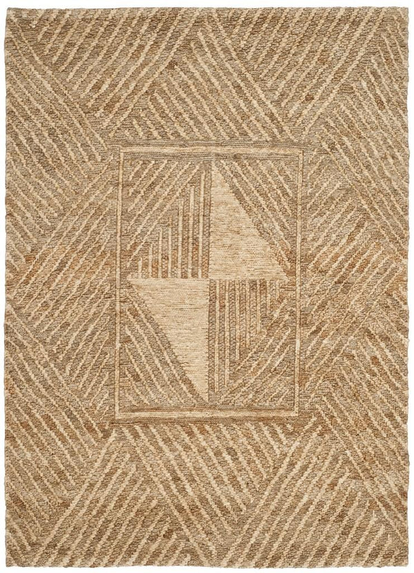 Organic 705  Hand Woven 100% Jute Pile Rug Natural / Ivory