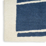 Nourison Modern Edge MDE02 Modern & Contemporary Handmade Hand Tufted Indoor only Area Rug Navy/Ivory 7'9" x 9'9" 99446012463